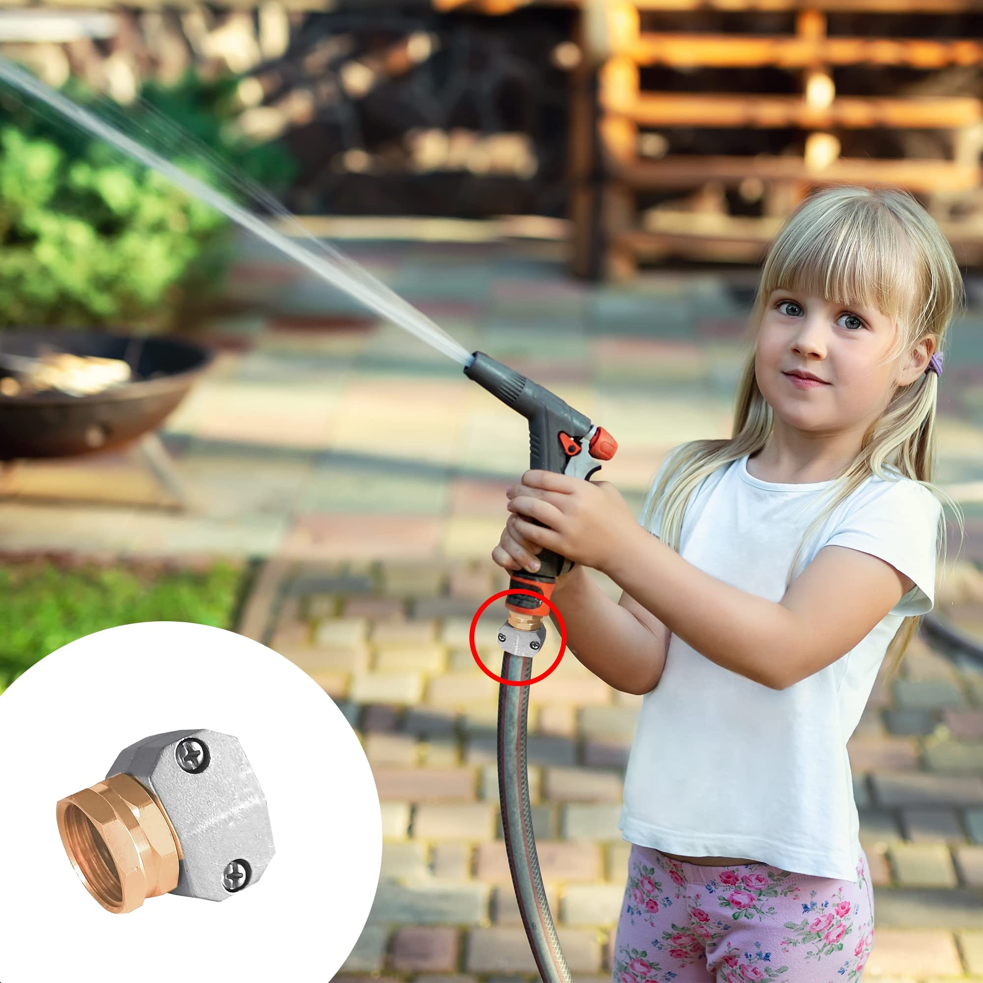 Hourleey Zinc & Aluminum Garden Hose Repair Fittings Set - 2 Female & 2 Male Connectors for Leak-Free Water Hose Repairs | Perfect for Lawn Irrigation, Car Washing & Outdoor Watering
