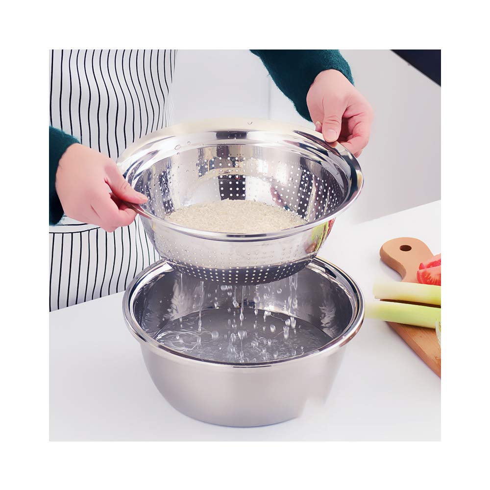 Premium 3-in-1 Stainless Steel Kitchen Tool - Vegetable Cutter, Grater & Drain Basket | Multi-Function Julienne Slicer & Salad Maker Bowl for Cooking, Meal Prep & Healthy Eating
