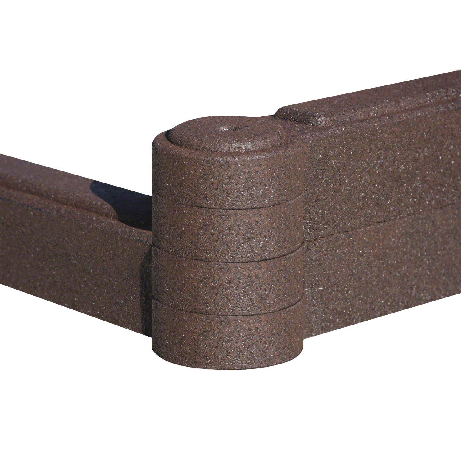 4 Foot Rubber Landscape Edging Border - Pack of 4 - Durable Brown Garden Edging for Lawns, Flower Beds & Playgrounds - Perfect for Yard Decoration & Safety Barriers