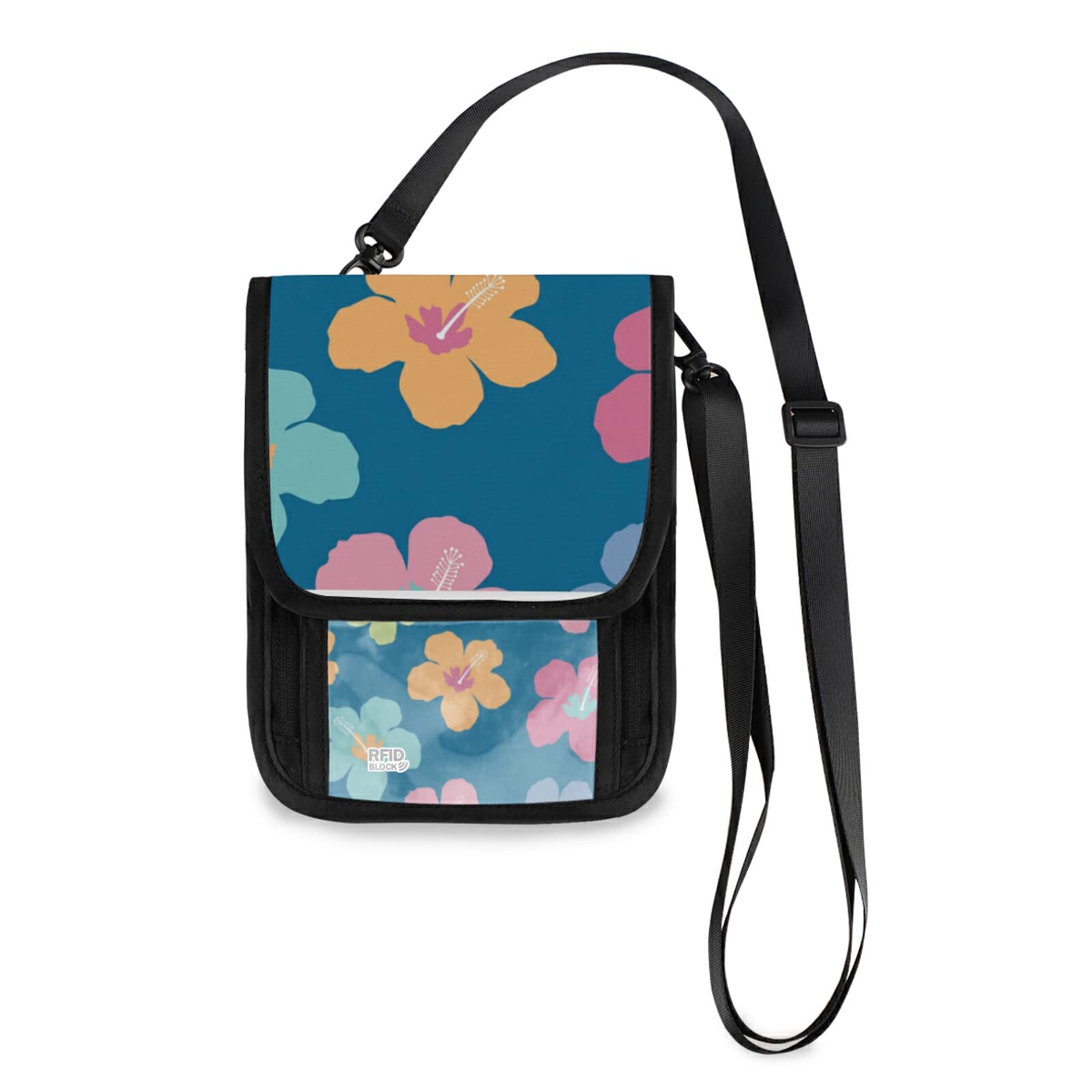 Women's Small Crossbody Phone Purse Bag - 5 Colorful Hibiscus Floral Mini Messenger Shoulder Handbag for iPhone & Wallet | Perfect for Travel, Shopping & Daily Use