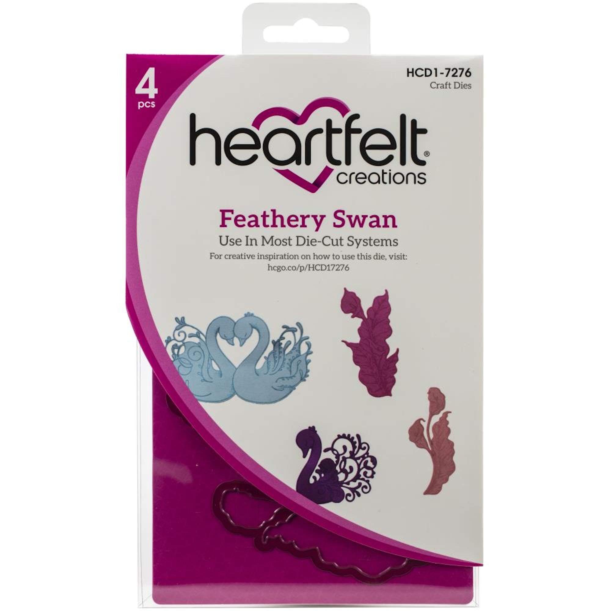 Heartfelt Creations Dies & Stamps - Feathery Swan HCD17276+HCPC3898 for Card Making
