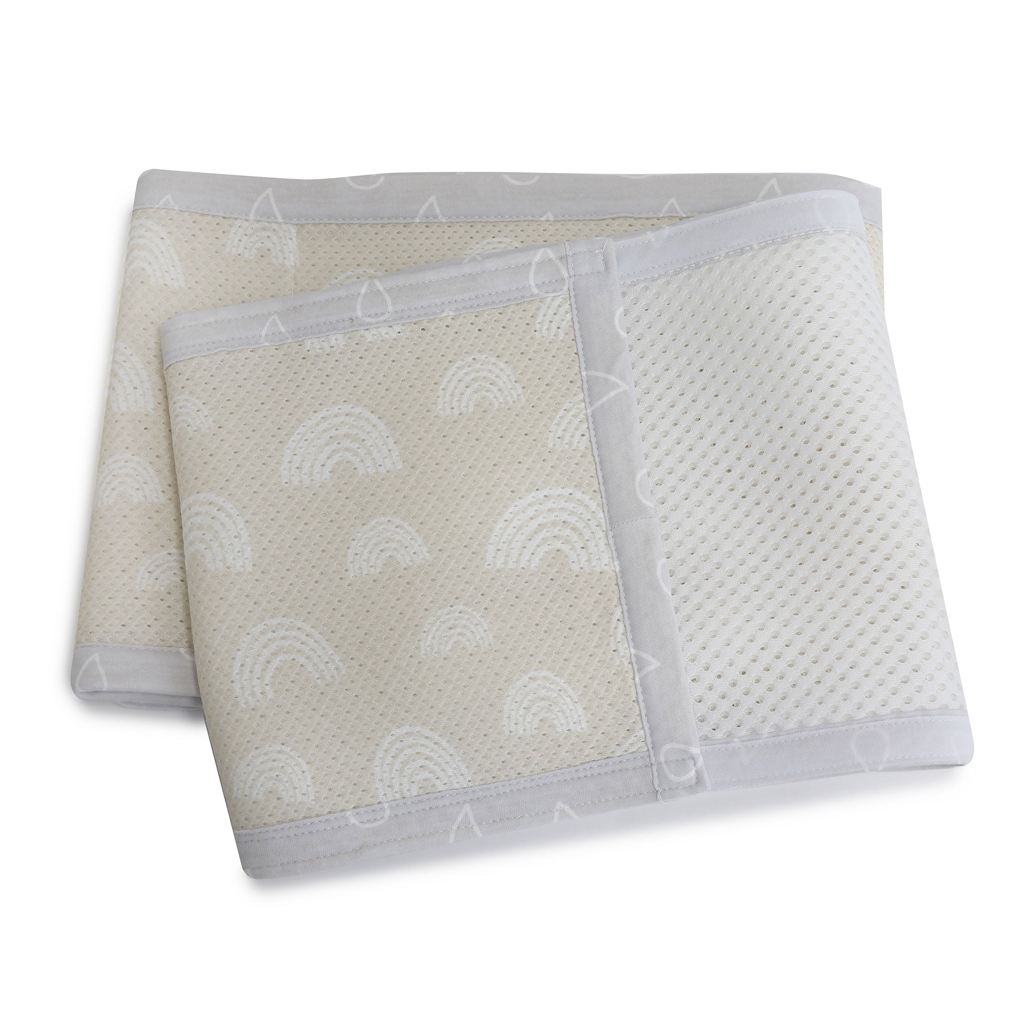Nordic Breathe Easy® Air+ Baby Cot Liner - Breathable Grey/Sand Crib Mattress Cover for Safe Sleep | Perfect for Nursery, Daycare & Travel