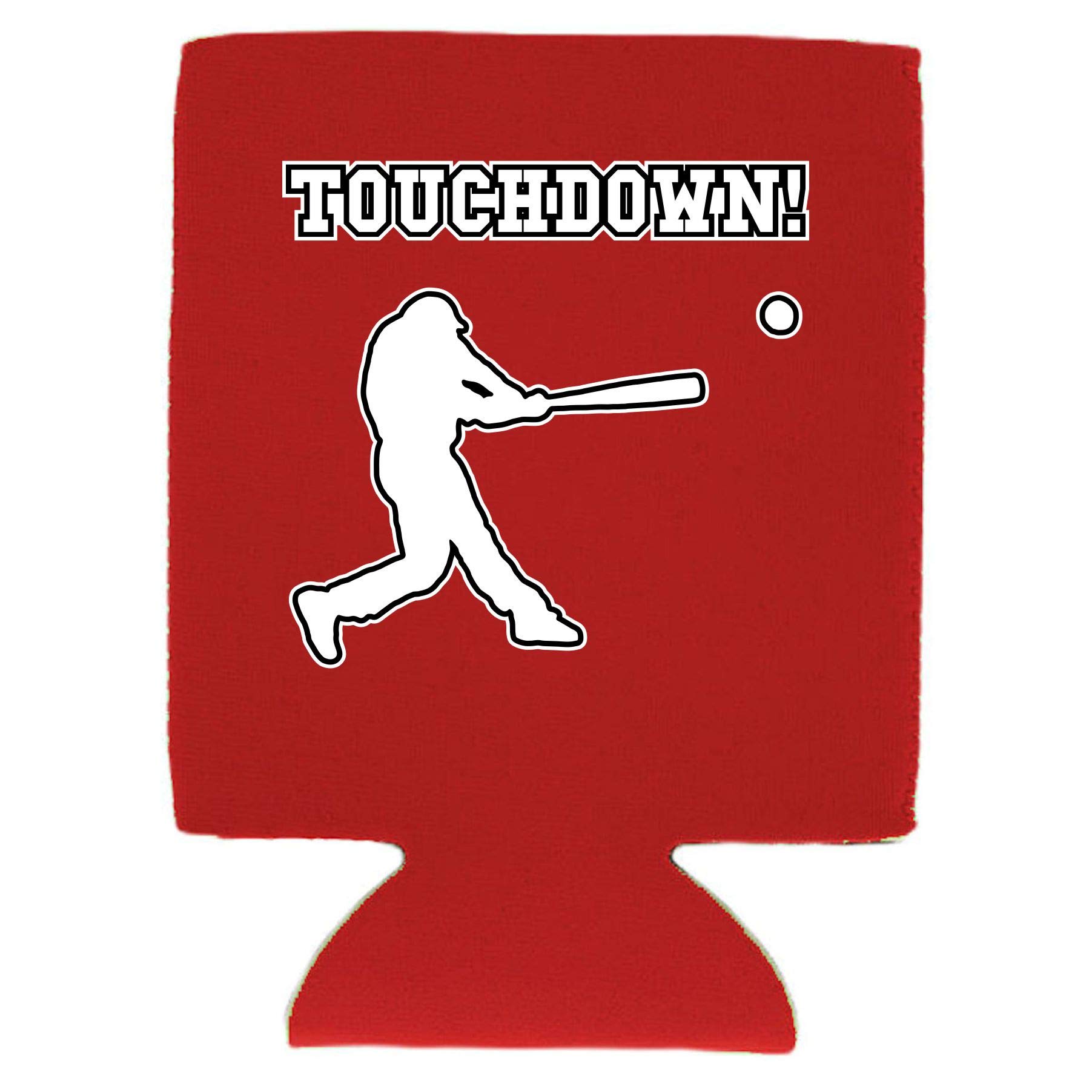 Touchdown Baseball Magnetic Can Cooler - Red Insulated Beer Can Holder for Baseball Fans - Perfect for Tailgating, BBQs, and Sports Events