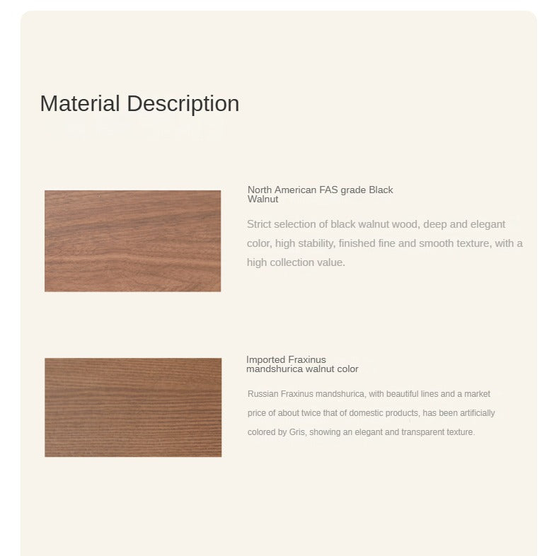 Solid Black Walnut and Ash Wood Nightstand with 2 Drawers - Stylish Bedside Storage Cabinet for Bedroom, Living Room, or Office