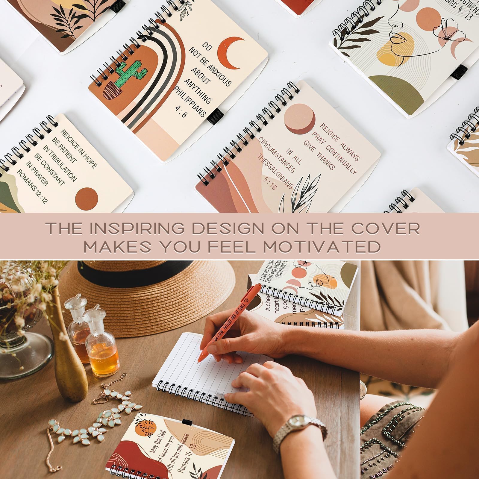 42 Pcs Christian Notebooks with Bible Verse Pens - Inspirational Gifts for Believers & Sunday School