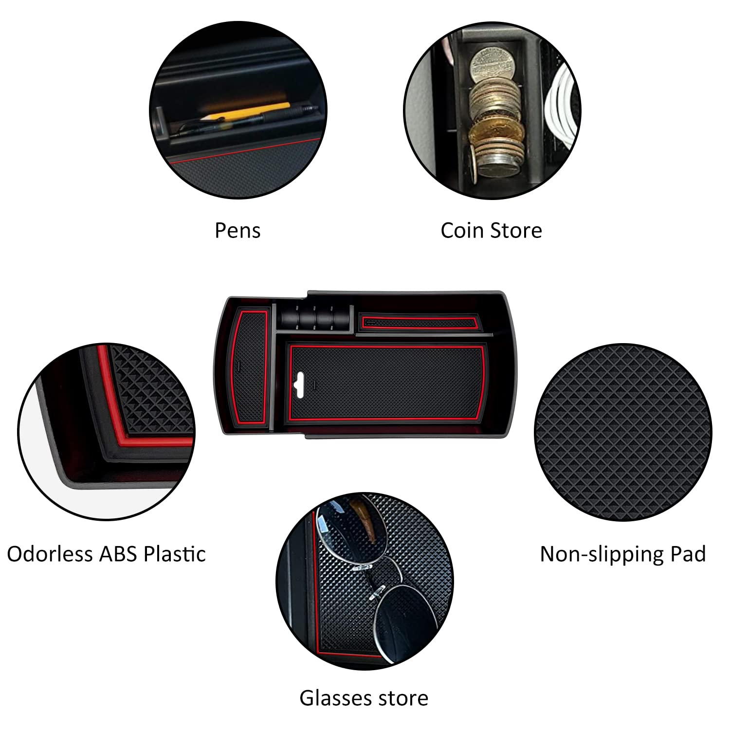 JOJOMARK Center Console Organizer Tray Compatible with Honda Accord 2018-2022 Models - Perfect Fit for Automatic Transmission - Car Accessories for Storage & Organization (Fits Sedan, Commuting, Road Trips)