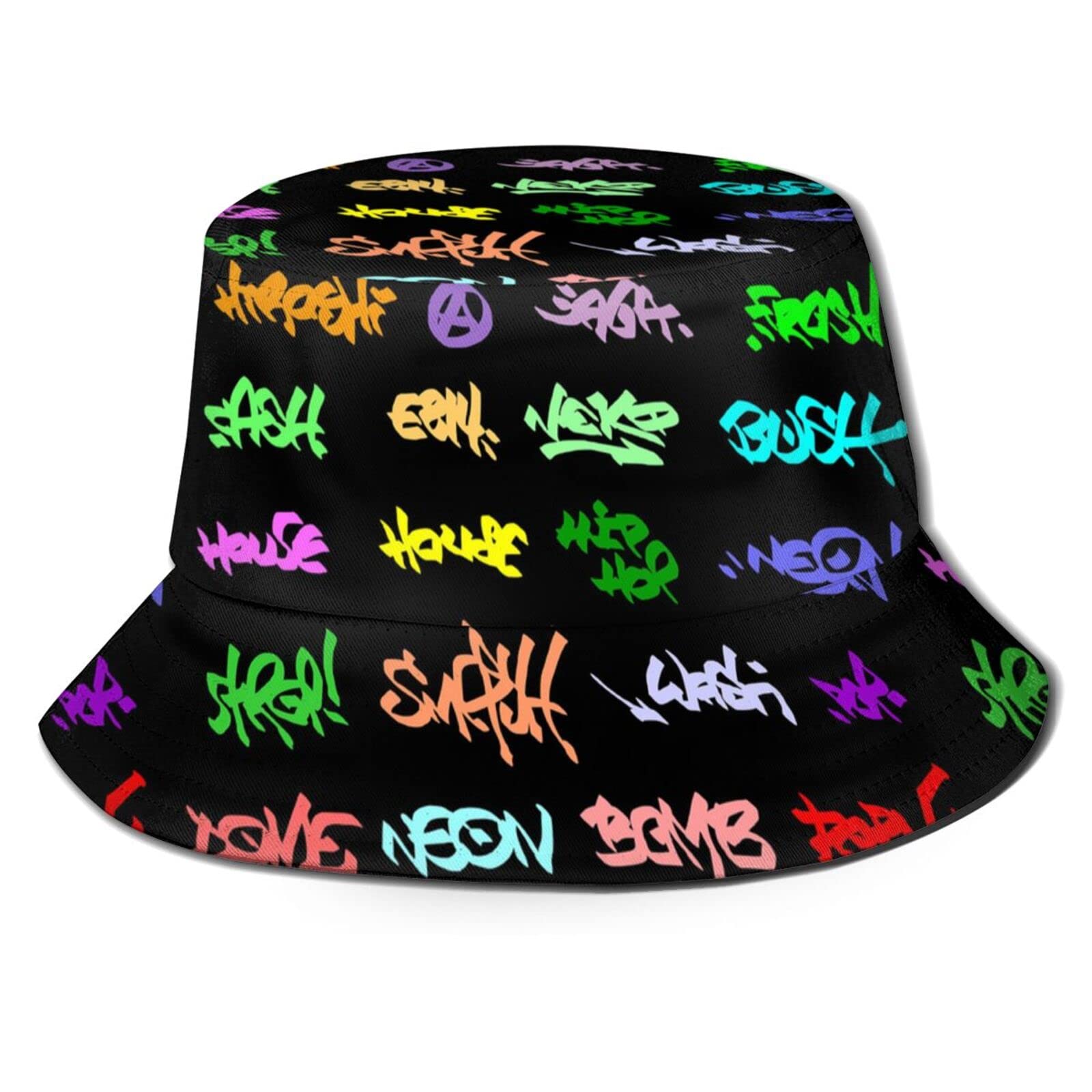 Kicoyuaz Graffiti Art Bucket Hat - Funny Summer Unisex Printed Sun Hat for Men & Women | Beach, Music Festivals, Outdoor Activities