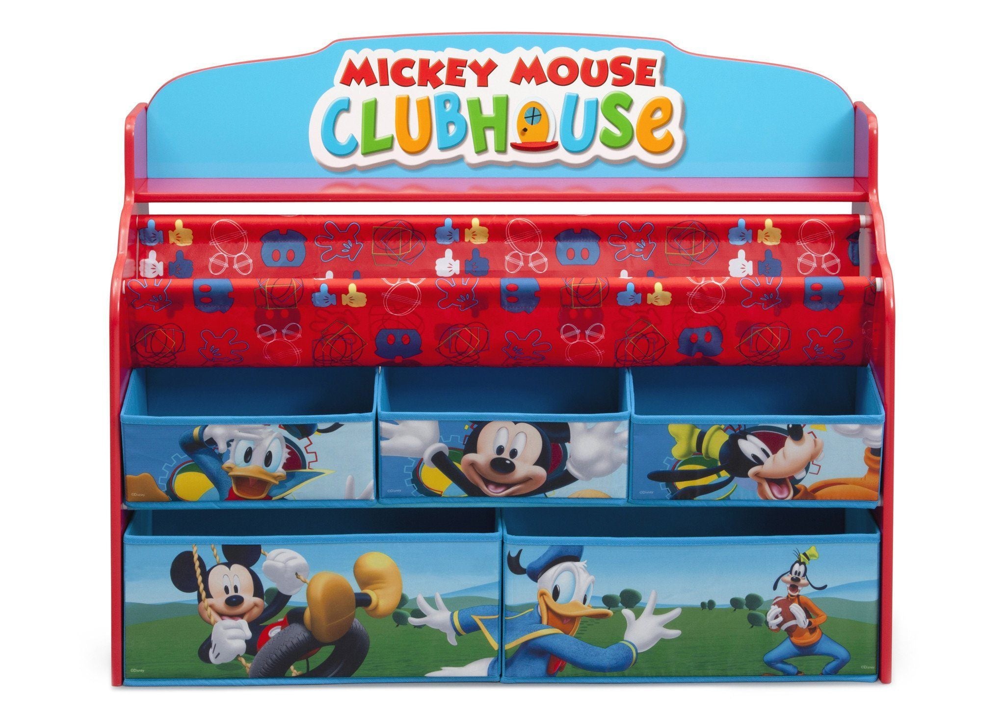 Mickey Mouse Deluxe Book & Toy Organizer Storage Box for Kids - Perfect for Nursery, Playroom & Classroom Organization