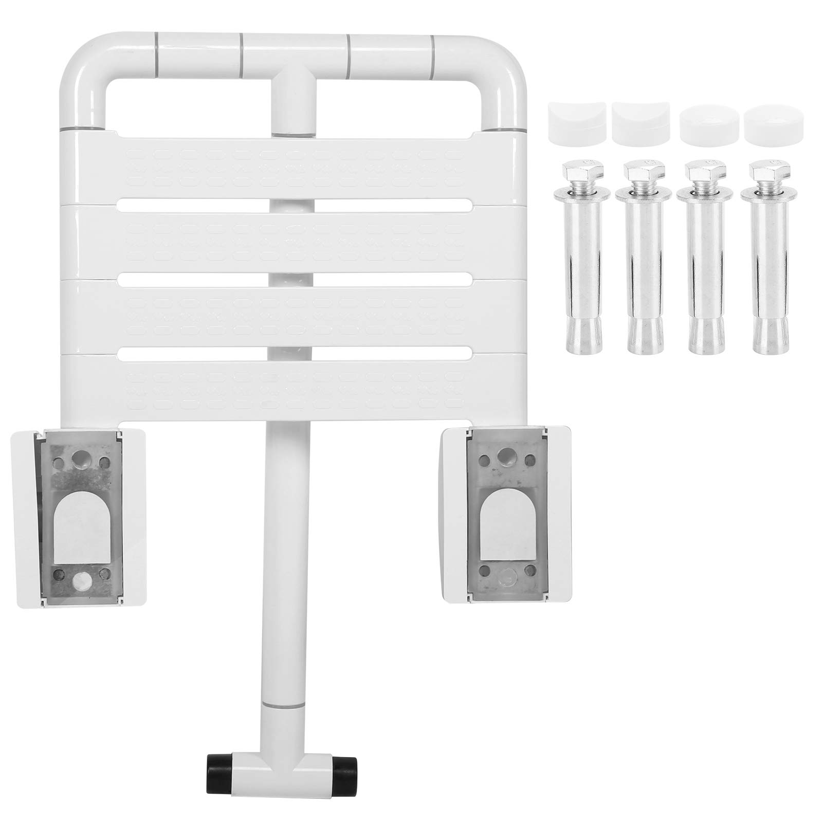 Foldable Wall-Mounted Shower Seat - Space Saving Bathroom Stool for Elderly & Disabled - Non-Slip Bathtub Bench with Backrest - Perfect for Small Showers, Spa Relaxation & Safe Bathing