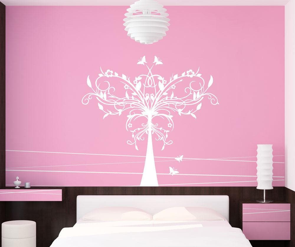 Butterfly Vine Tree Wall Decal Sticker - Removable Vinyl Art for Home Decor, Nursery, Bedroom & Living Room - #1291 (Perfect for Kids Room, DIY Wall Art & Interior Design)