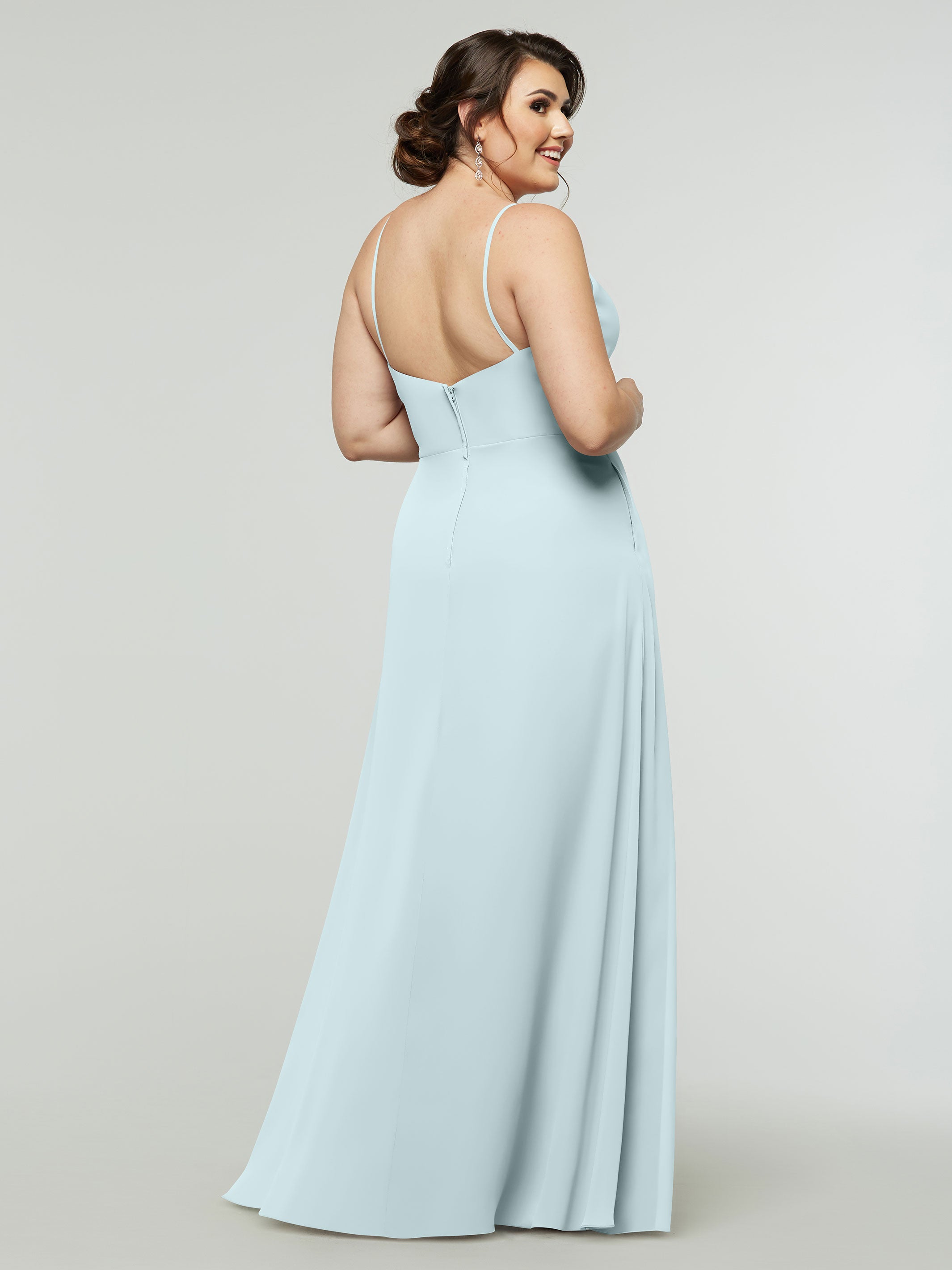 Elegant 80182 Chiffon A-Line Bridesmaid Dress with V-Neck & Spaghetti Straps - Perfect for Weddings, Formal Events & Special Occasions