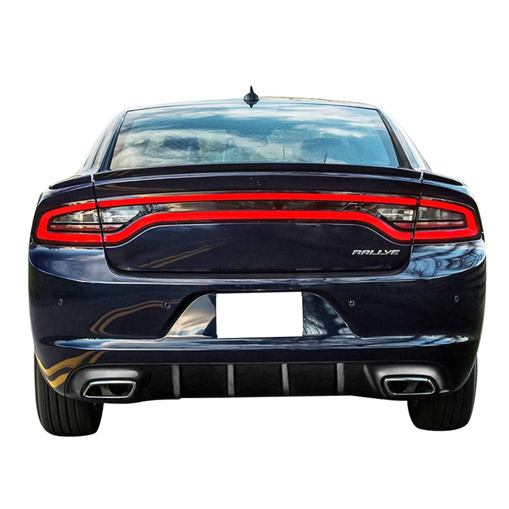 FREEMOTOR802 Rear Diffuser for 2015-2023 Dodge Charger Base & SXT Trims - V2 Style Gloss Black PP Spoiler - Upgrade Your Rear Bumper for Sporty Look & Improved Aerodynamics