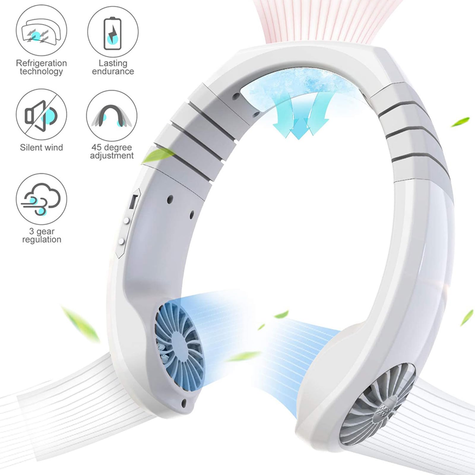 Arctic Neck Cooler - Hands-Free Portable Smart Dual Effect Cooling Neck Fan with USB Rechargeable Battery | Perfect for Sports, Gym, Office Work, Travel & Outdoor Activities