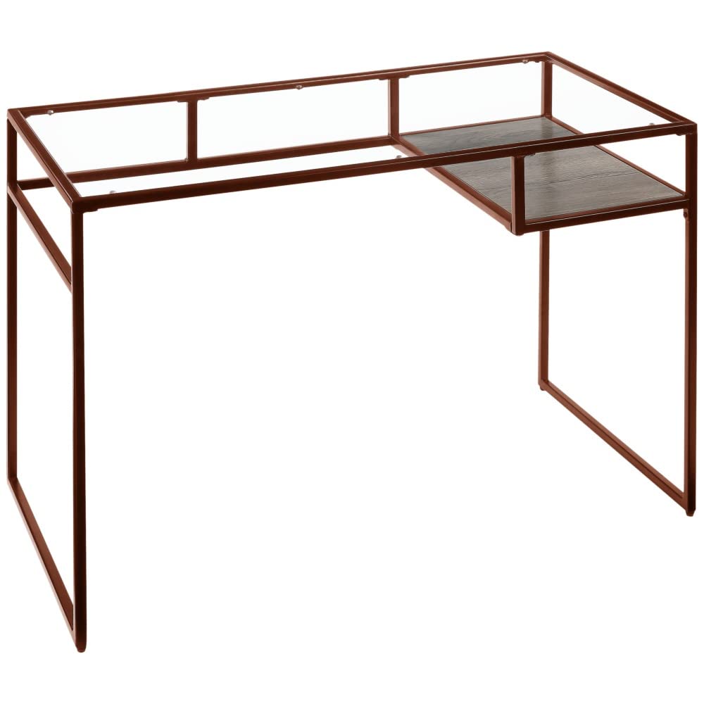 Yasin Red Glass Home Office Desk - 48