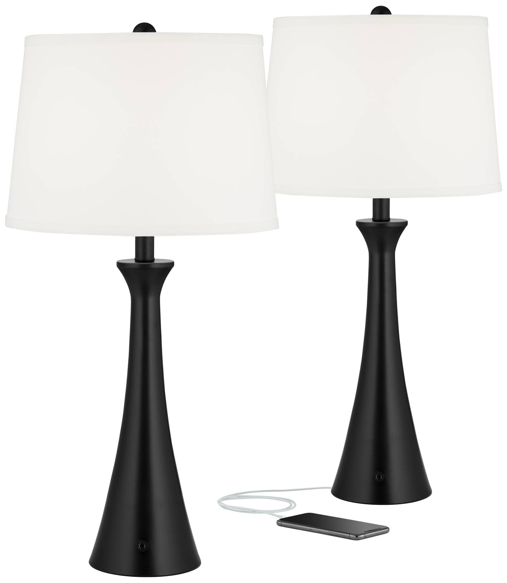 360 Lighting Karl Modern Table Lamps - Set of 2, 28.25
