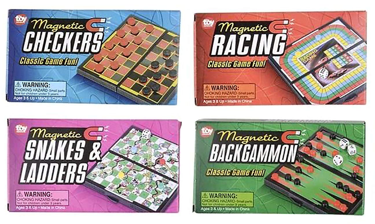 Curious Minds Busy Bags - Set of 12 Mini Magnetic Travel Games for Kids | Tiny Classic Board Games | Perfect for Car, Airplane & Road Trips | Educational Travel Toys for Children Ages 4-8