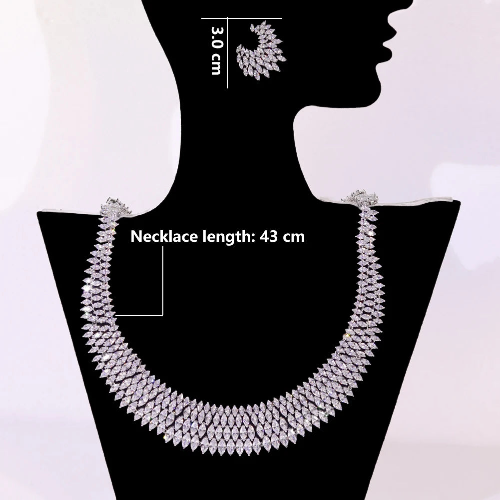 Luxury Choker Betrothal Jewelry Set - Elegant Big Necklace for Brides, Wedding & Evening Dresses | Perfect for Bridal Shower, Engagement Party & Formal Events