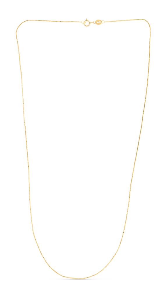 14K Gold 0.60mm Classic Box Chain Necklace for Women - Dainty & Elegant Jewelry for Everyday Wear, Gifts & Special Occasions