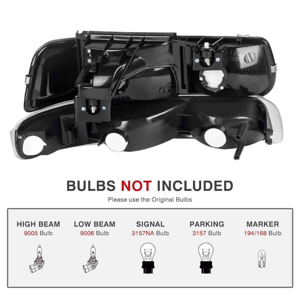 AUTOSAVER88 Headlight Assembly & LED Tail Lights Combo for 1999-2002 Chevy Silverado - Durable Replacement Parts for Night Driving & Enhanced Safety