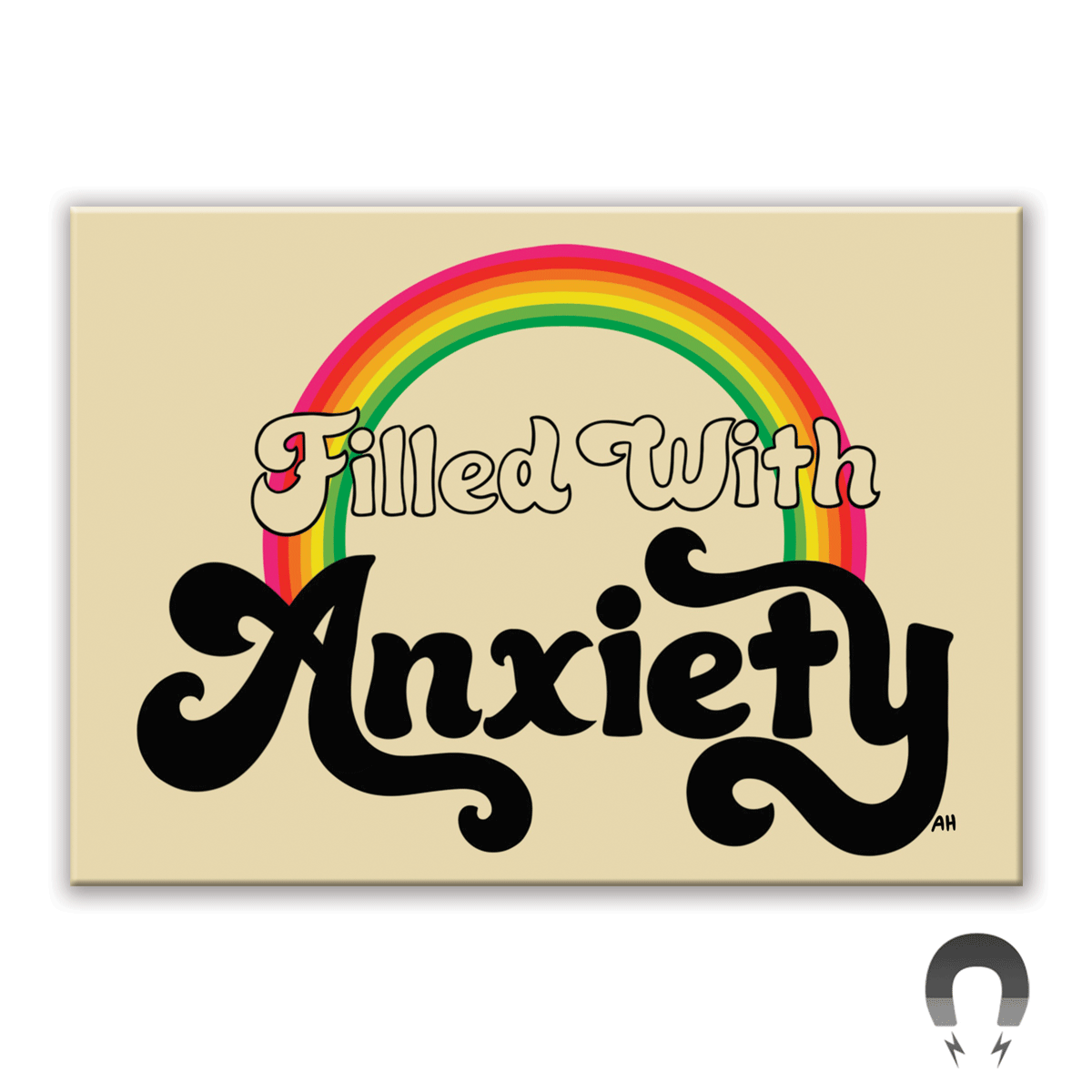 Anxiety Relief Rectangle Magnet - Stress Reliever for Home, Office & Fridge - Perfect for Mental Health Awareness & Daily Calming