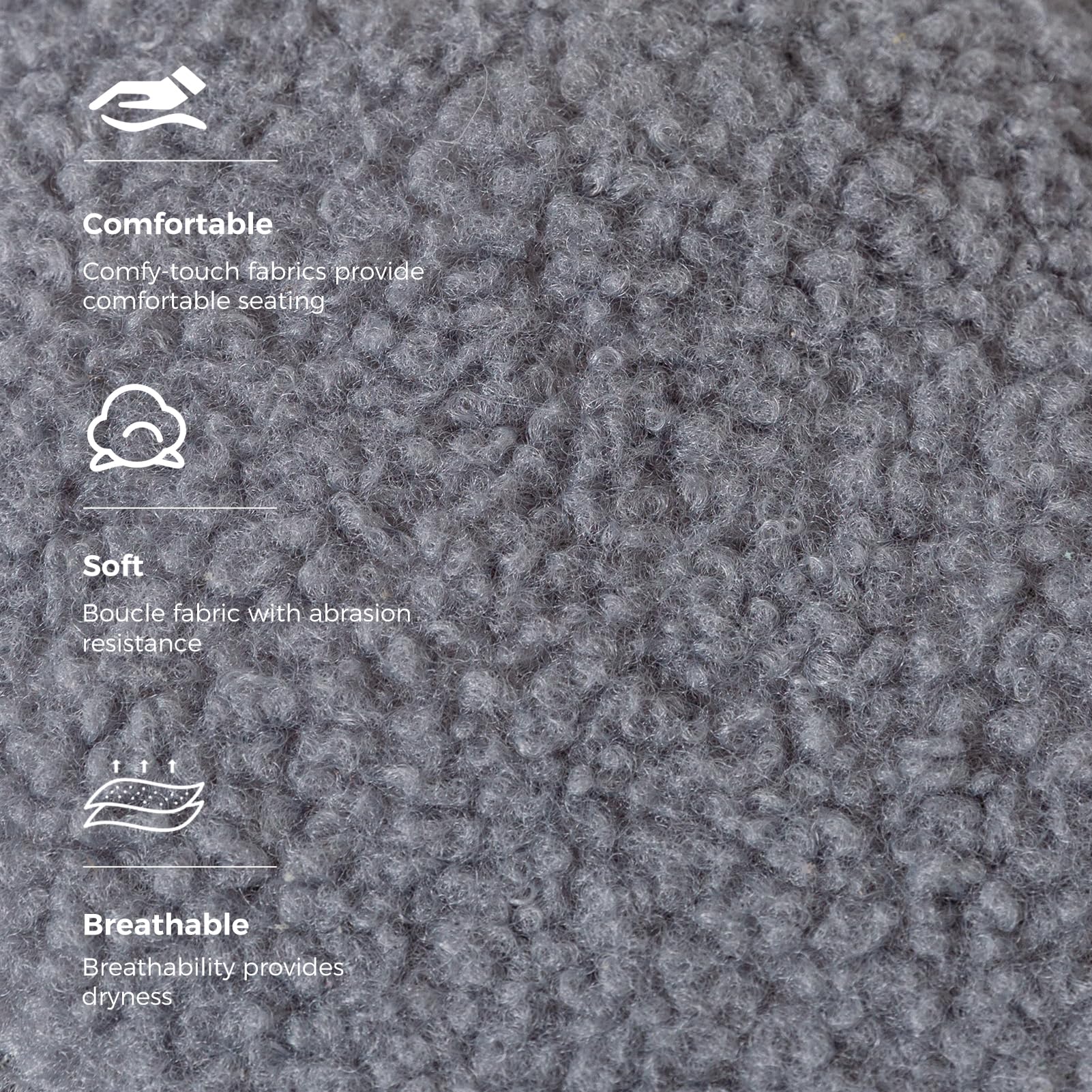 MAXYOYO Tufted Bean Bag Chair with Boucle Fabric - Ultra Soft Comfortable Lazy Sofa for Adults & Teens - Includes Filler - Perfect for Living Room, Bedroom, Game Room or Dorm - Grey