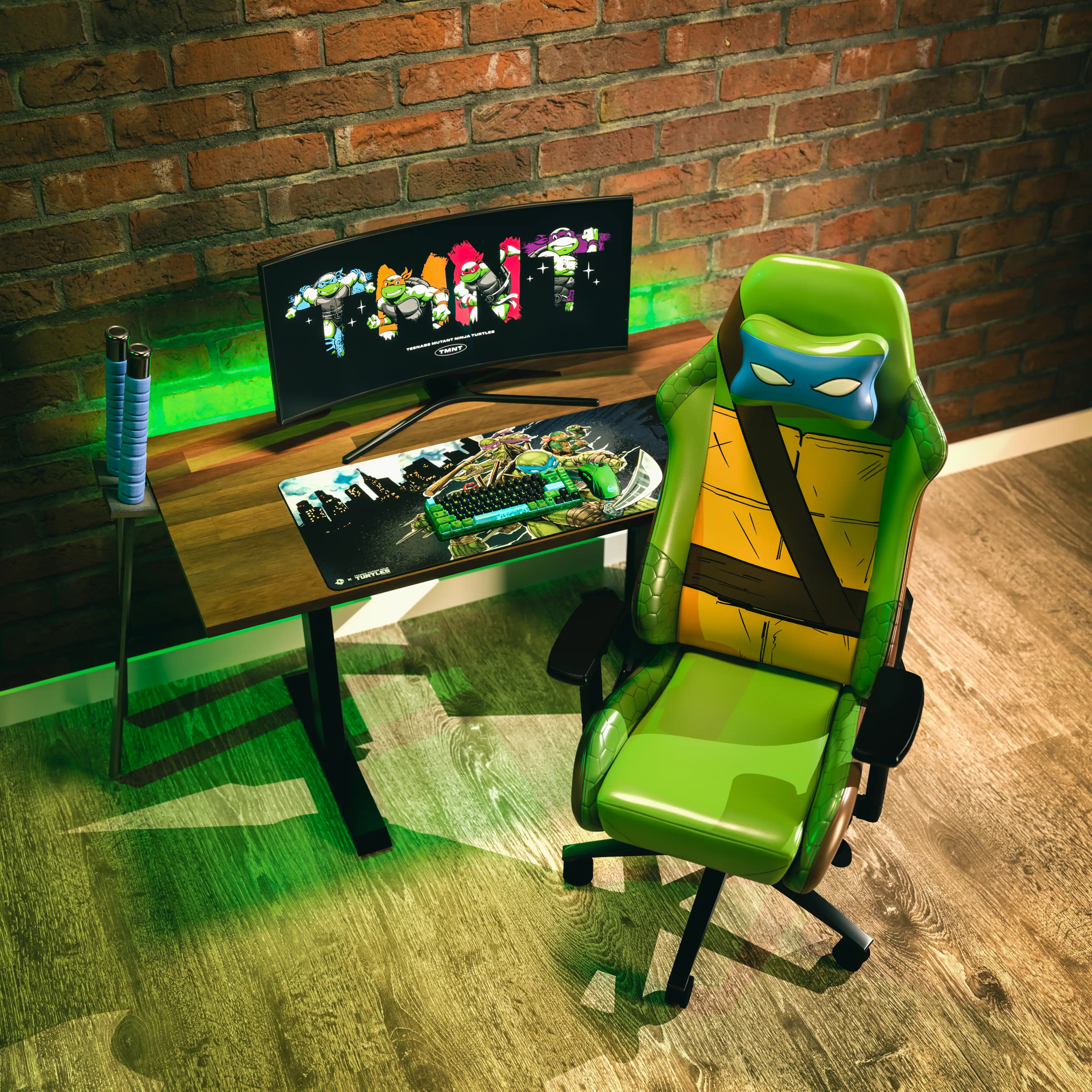 TMNT Leonardo Limited Edition Gaming Chair - Sentinel Series - Ergonomic Design for Comfortable Gaming & Office Use - Perfect for Teen & Adult Gamers