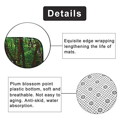 4PCS/Set 3D Waterfall Forest Waterproof Shower Curtain with Hooks - 72