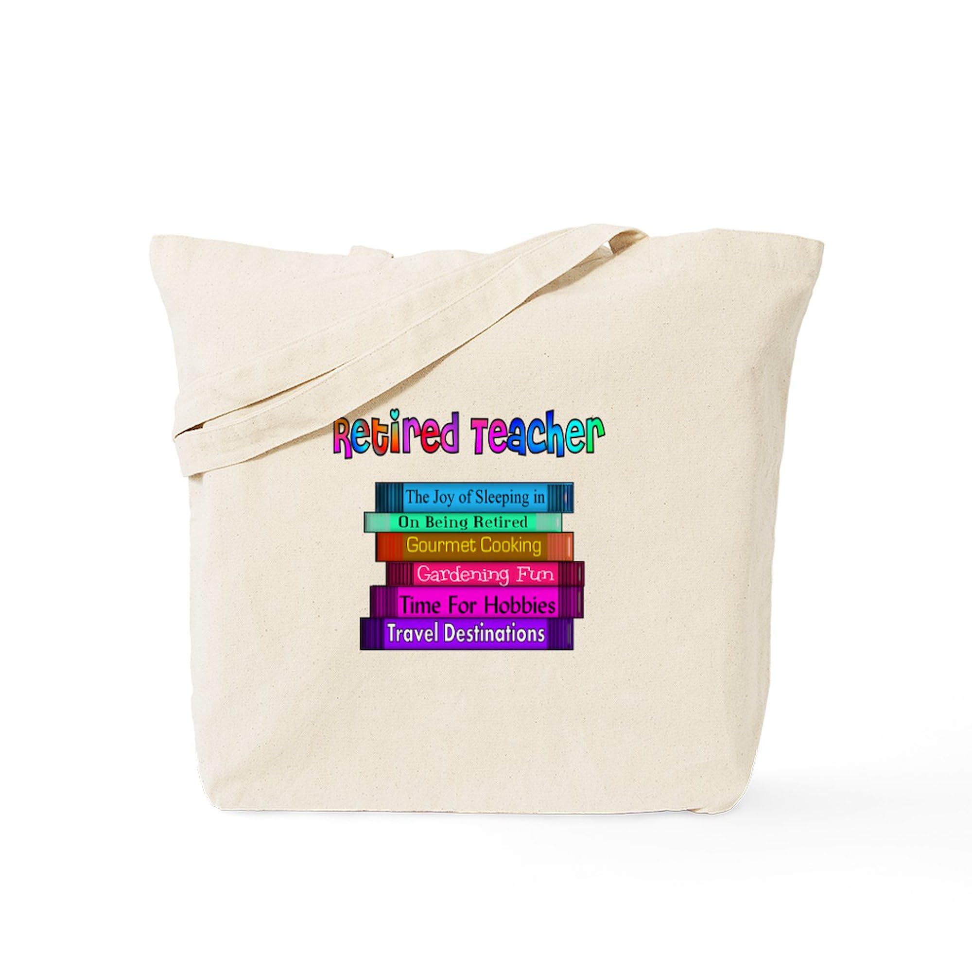 Retired Teacher Tote Bag - Natural Canvas Reusable Shopping Bag with Inspirational Design | Perfect for Teacher Appreciation Gifts, School Supplies & Grocery Shopping