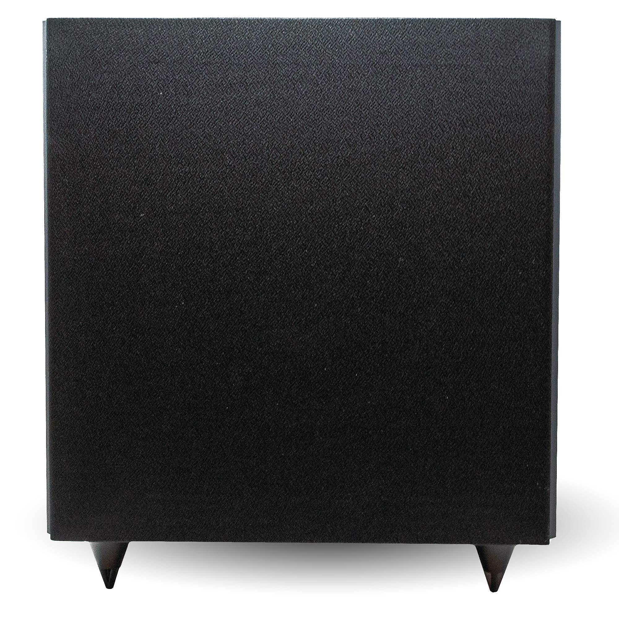 Legrand OnQ HT5104 10-Inch 5000 Series Amplified Subwoofer - 50Hz-200Hz Frequency, Floor Standing Speaker with Volume Control & Power Switch, Line Input/Output Options - Black (1 Count) - Perfect for Home Theater & Audio Systems
