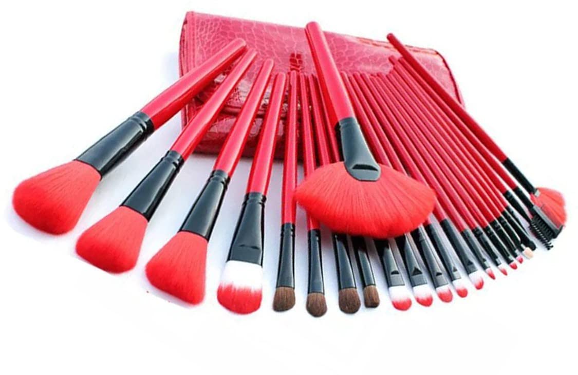 Premium 24-Piece Synthetic Makeup Brush Set - Kabuki, Foundation, Powder, Blush & Eyeshadow Brushes with Blender Sponge & Cleaner | Professional Cosmetic Brush Kit for Flawless Makeup Application at Home or Salon