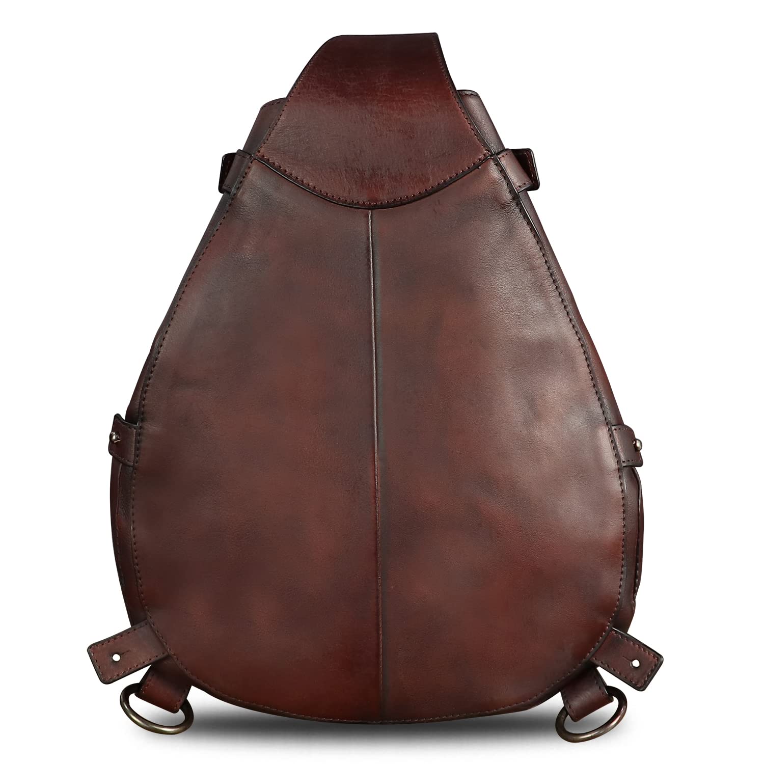 Premium Genuine Leather Sling Bag for Men & Women - Large Crossbody Shoulder Backpack - Durable Chest Bag for Travel, Work & Everyday Use