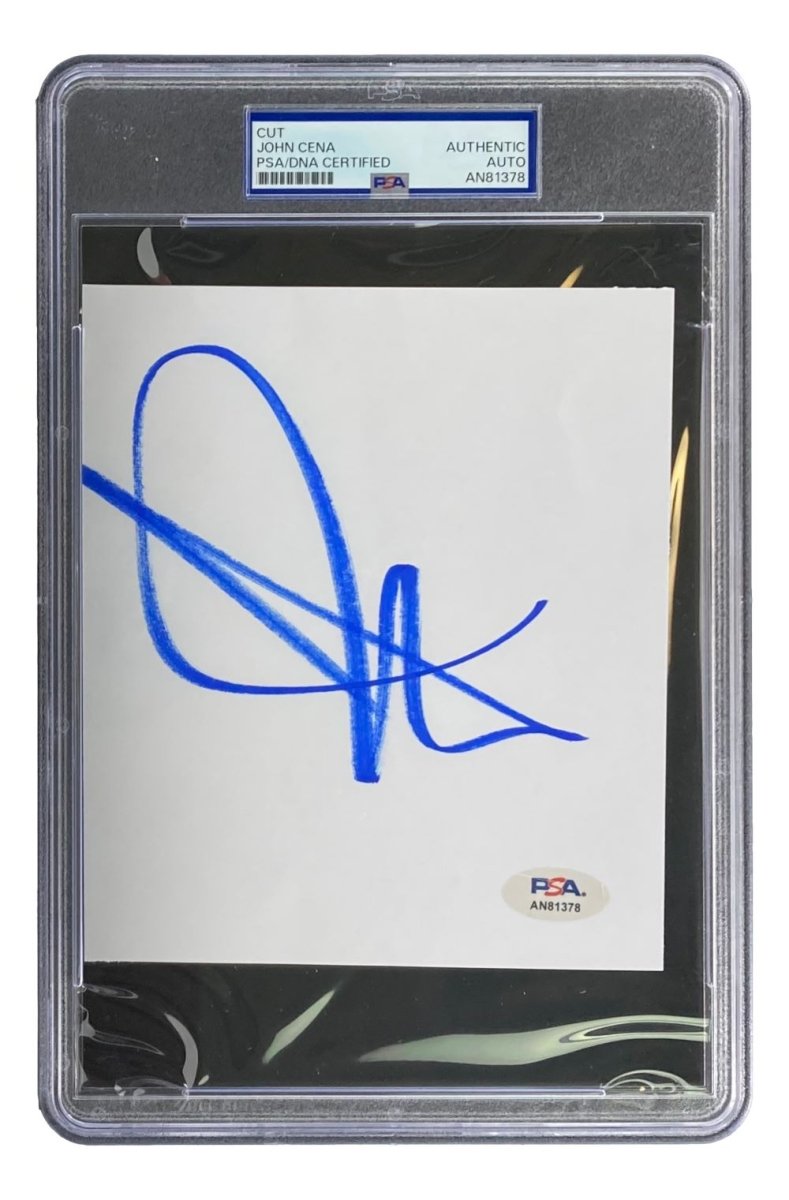 John Cena Autographed WWE Trading Card - PSA Certified Slabbed Cut Signature AN81378 - Perfect for Collectors, Fans & Memorabilia Displays