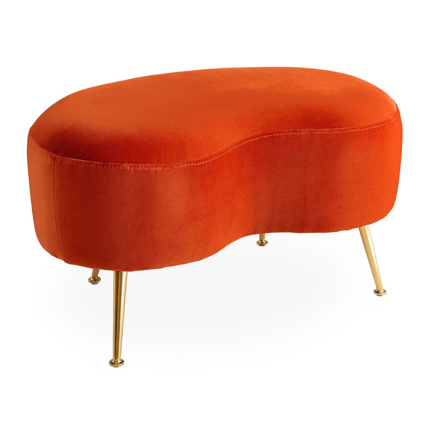 Kidney Shaped Ottoman - Modern Upholstered Storage Footrest for Living Room, Bedroom & Office - Comfortable and Stylish Home Decor Accent