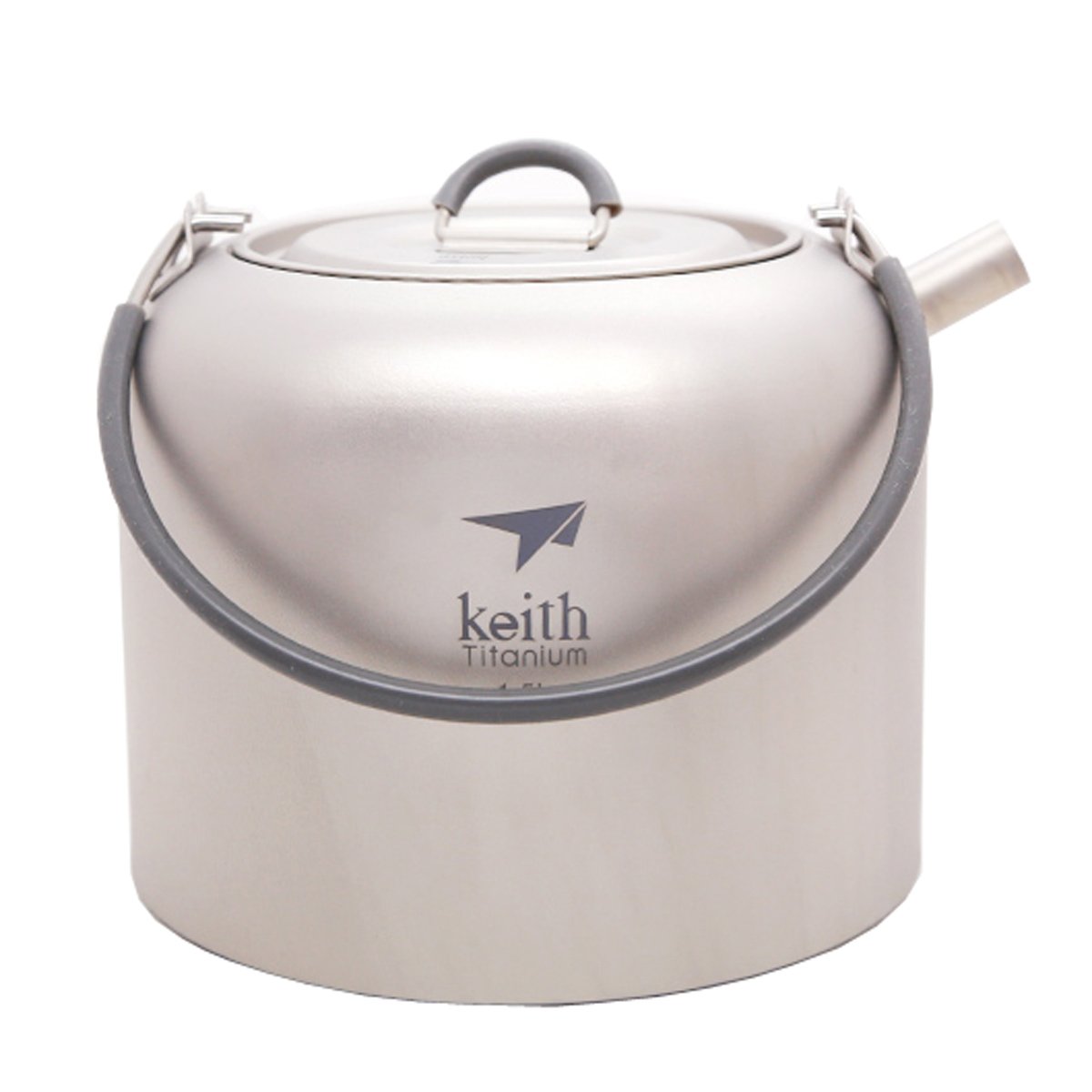 Keith Titanium Ti3907 1.5L Lightweight Camping Kettle - Durable Titanium Tea Pot for Backpacking, Hiking & Outdoor Adventures - Perfect for Boiling Water on Camping Trips