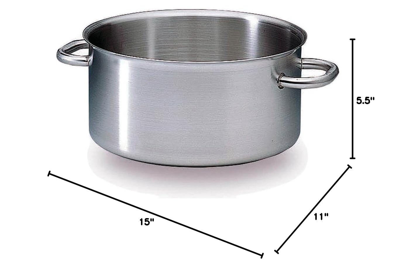 Matfer Bourgeat Excellence 11-Inch Stainless Steel Casserole Pot with Lid - Professional-Grade Cookware for Braising, Stewing & Baking - Perfect for Home Chefs & Restaurant Use