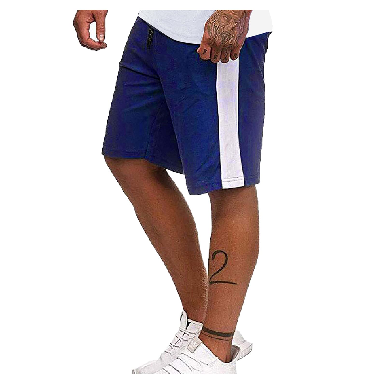 Men's Elastic Waist Drawstring Summer Casual Sweat Shorts - Workout Joggers with Zipper Pockets for Gym, Running & Outdoor Sports | Comfortable Athletic Shorts for Men