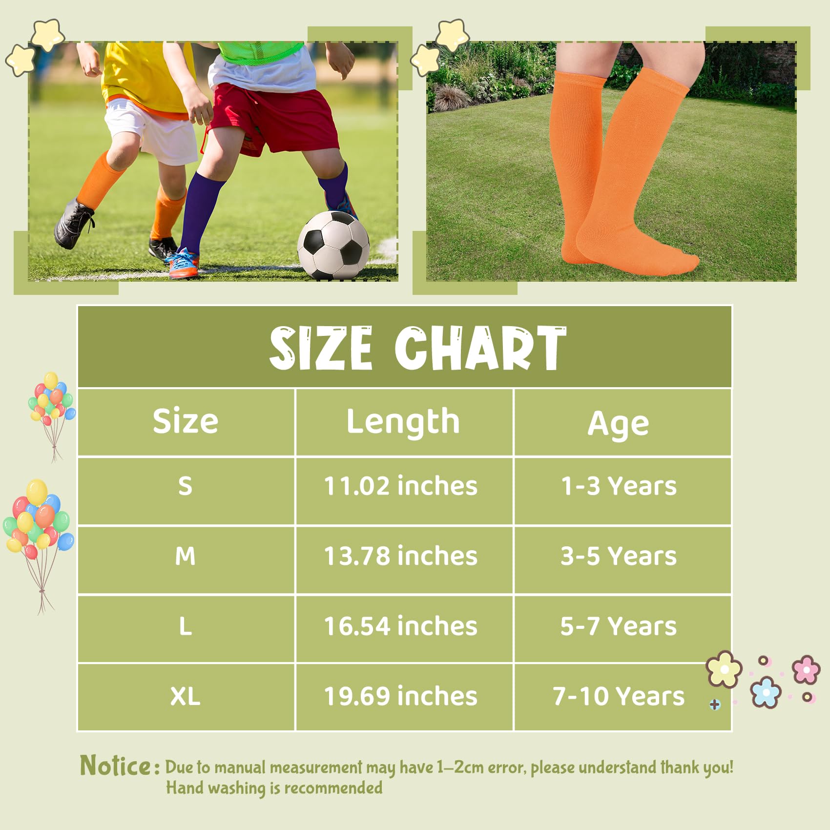 **Durio Kids Soft Cotton Toddler Soccer Socks for Boys & Girls - Breathable Youth Baseball Socks for Sports & Daily Wear**