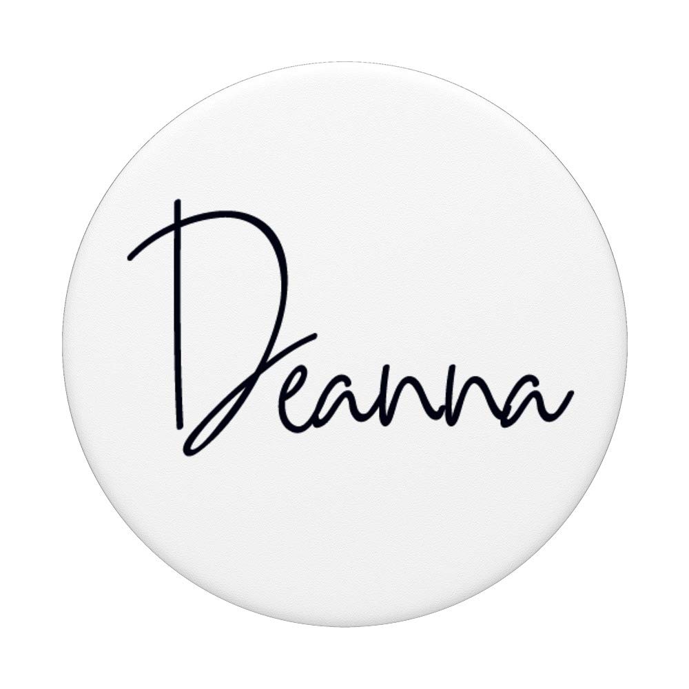 Deanna Name Custom PopGrip - Swappable Phone Grip for iPhone, Samsung & Tablets - Personalized White Background - Perfect for Gifts, Daily Use & Travel