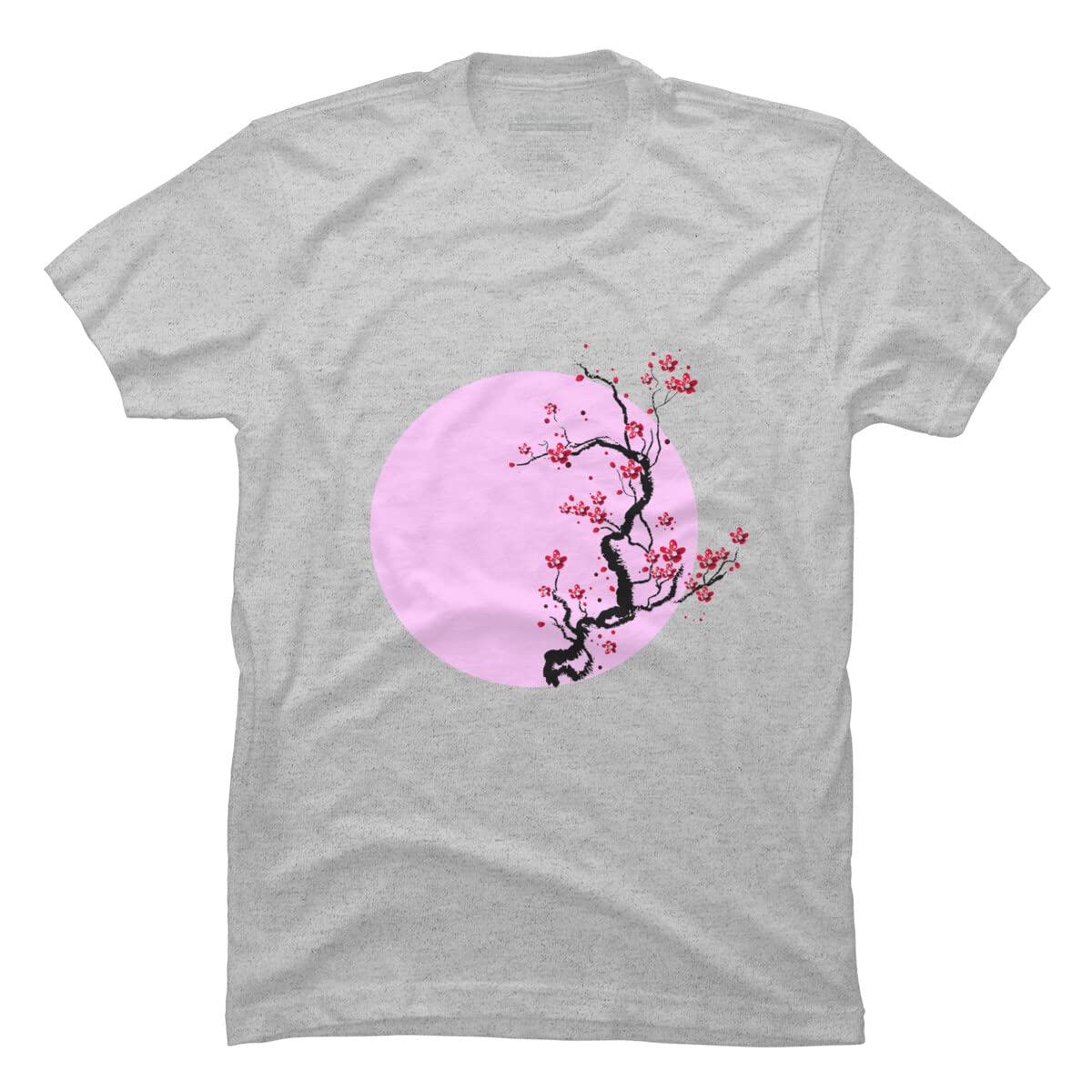 AnimeStyles Cherry Blossom Tree Graphic T-Shirt for Men - Soft Cotton Casual Tee - Perfect for Spring Outfits & Anime Lovers