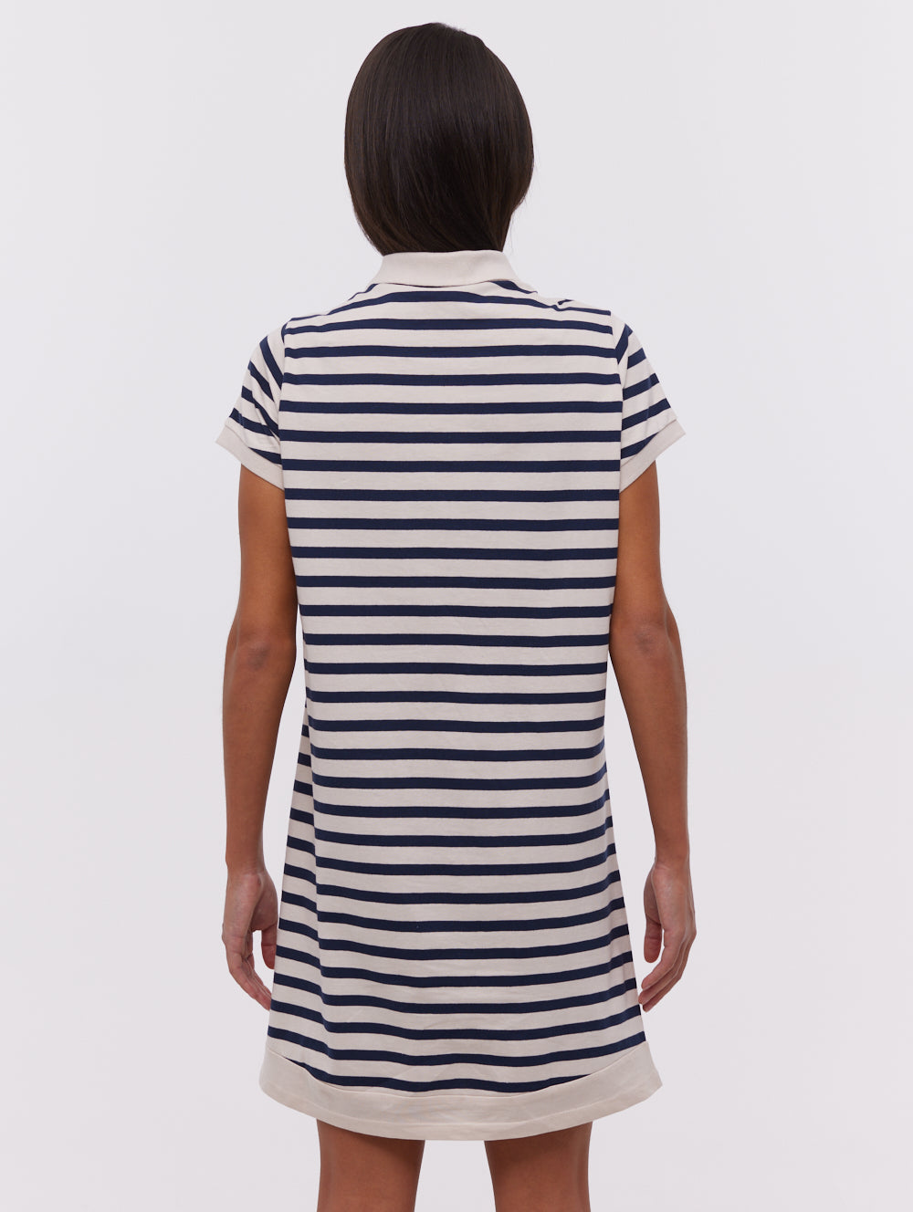 Orenda Women's Stripe Polo Dress - Casual Summer Short Sleeve Shirt Dress for Golf, Tennis & Outdoor Activities