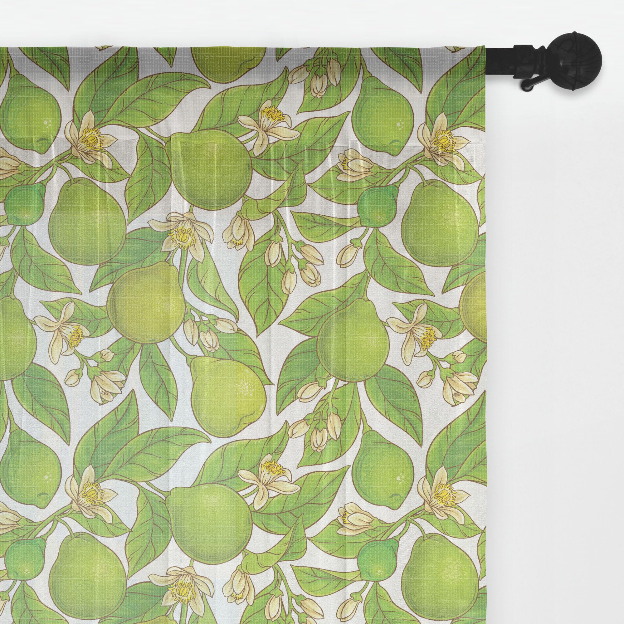 Ambesonne Lime Green & Cream Sheer Tulle Curtains - 108