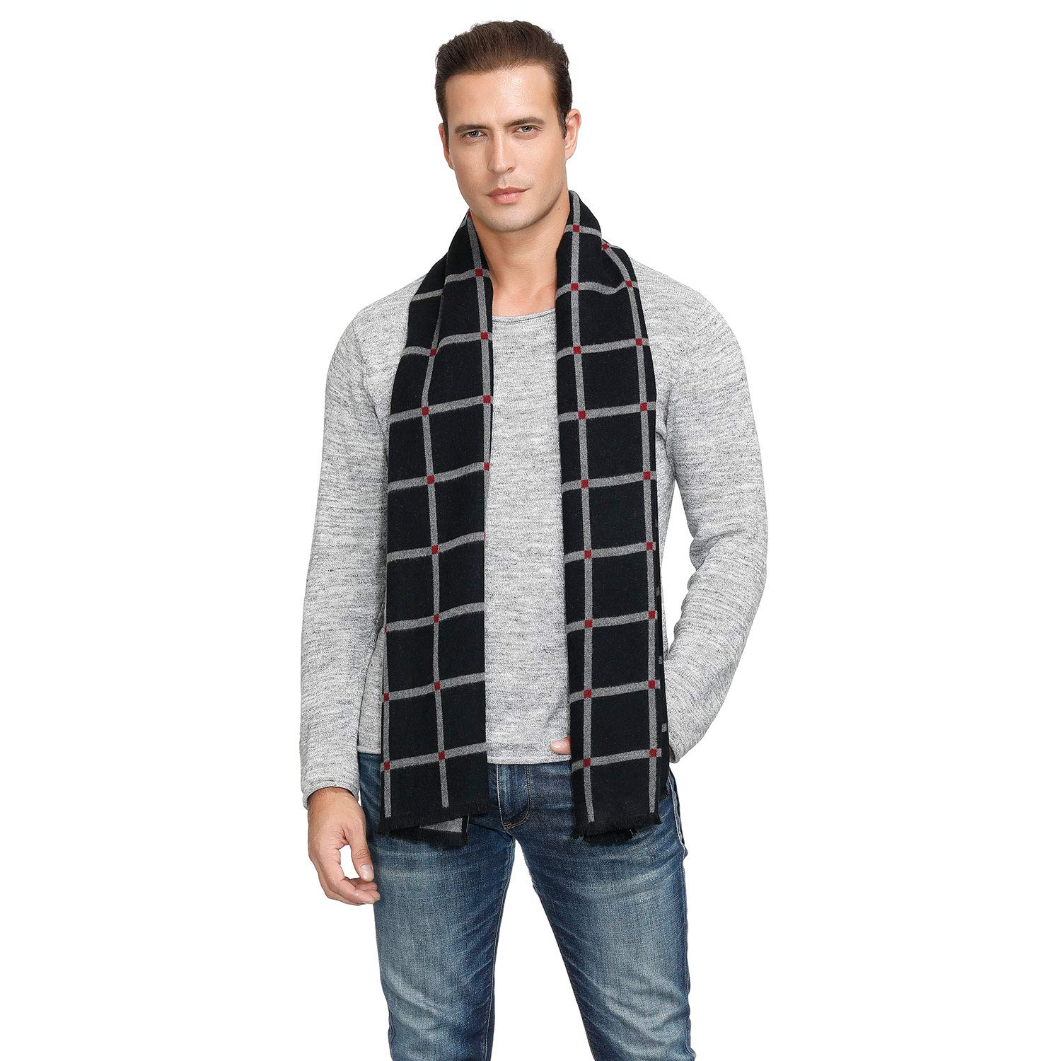 Men's Long Warm Winter Scarf - Stylish Knitted Fashion Scarves for Men & Boys - Perfect Christmas Gift - Ideal for Outdoor Activities, Travel & Cold Weather Protection