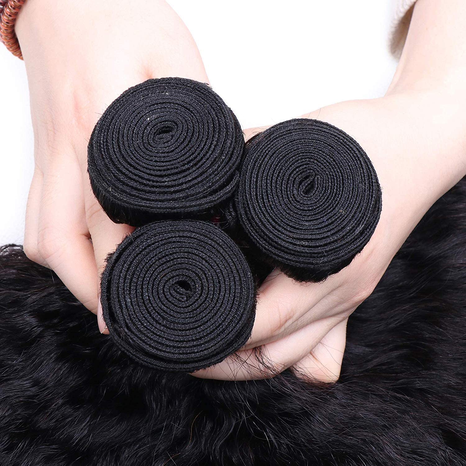 UNice 10A Yaki Kinky Straight 100% Virgin Mongolian Human Hair Weave Extensions - 1 Bundle 26 Inch Unprocessed Natural Black Hair for Women | Perfect for Braiding, Sew-in Weaves & Protective Styles