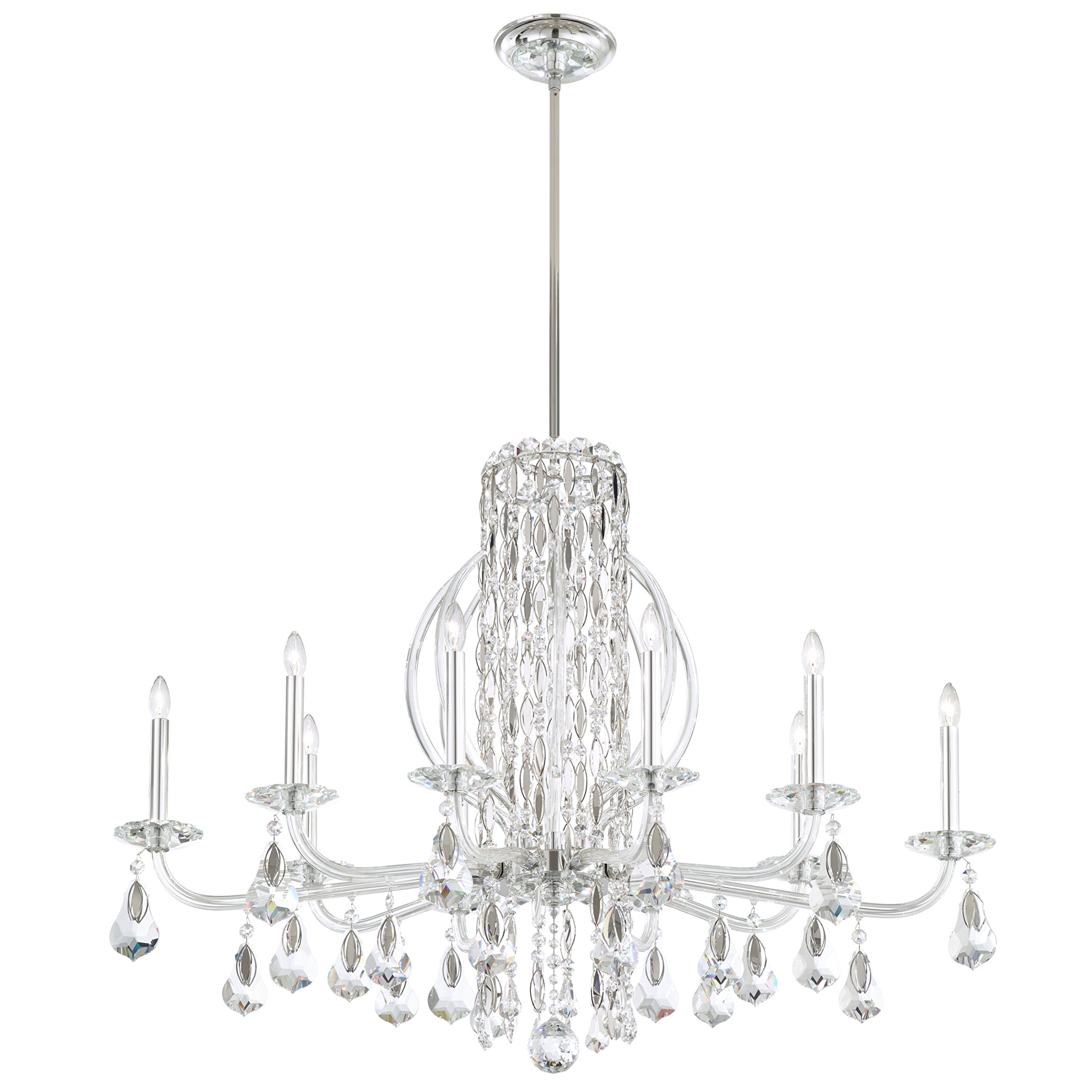 Vintage RS8310N-48S Crystal Chandelier in Antique Silver Finish - Elegant Ceiling Light Fixture for Dining Room, Living Room & Bedroom Decor