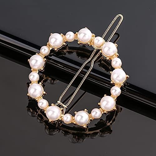 Elegant Pearl Hair Clips for Women - Golden Crystal Stone Lock Hair Pins Set of 4 | Hair Accessories & Jewelry for Women & Girls | Perfect for Weddings, Parties & Everyday Style