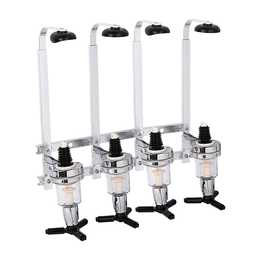 4 Bottle Wall Mounted Liquor Dispenser for Home Bar - Professional Alcohol Caddy & Wine Dispenser for Parties, Entertaining & Commercial Use