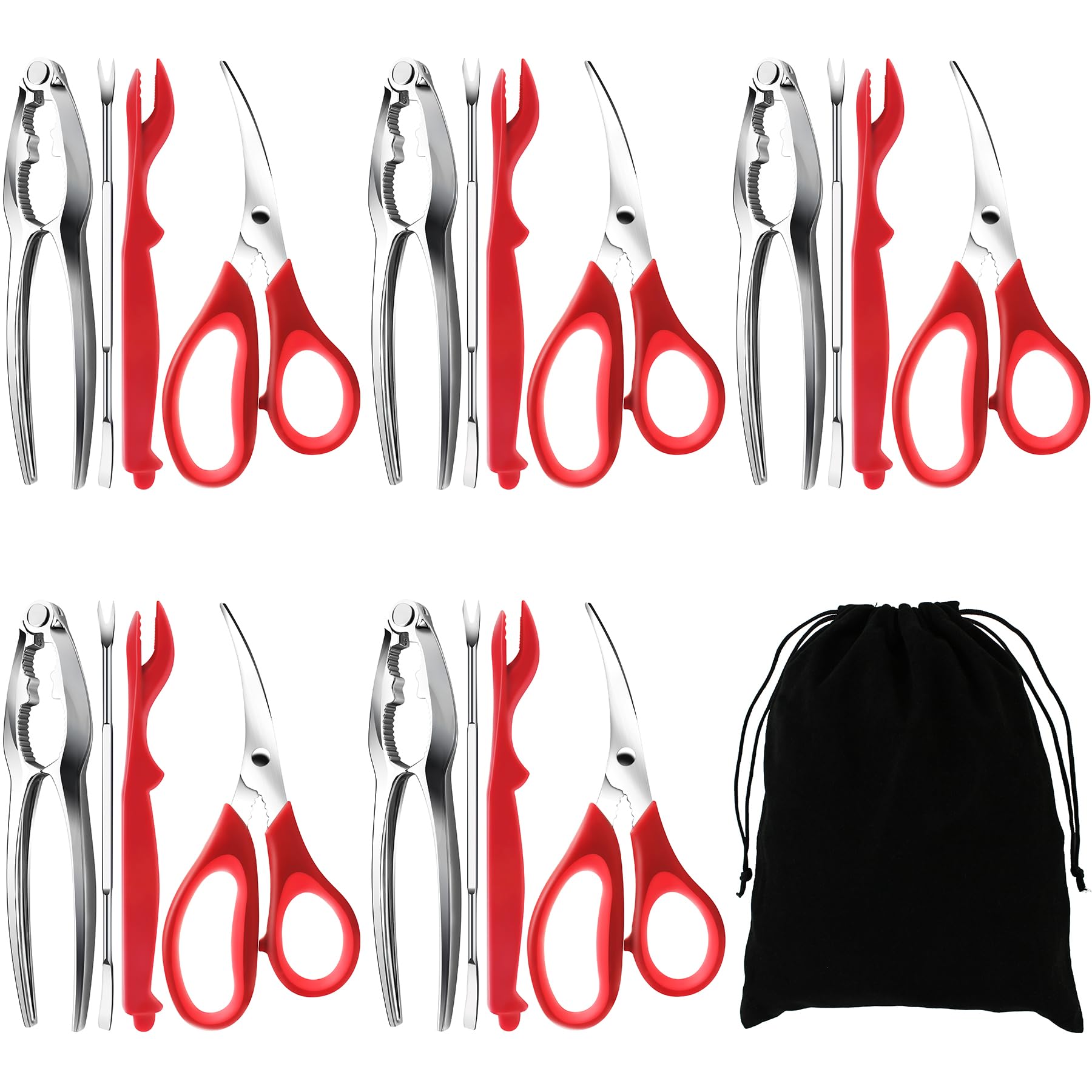 Premium 21-Piece Seafood Cracker & Tool Set - Crab Leg Crackers, Lobster Picks, Shell Scissors & Nut Crackers for Crab, Lobster & Shellfish | Perfect for Seafood Lovers, Dinner Parties & Beachside Feasts