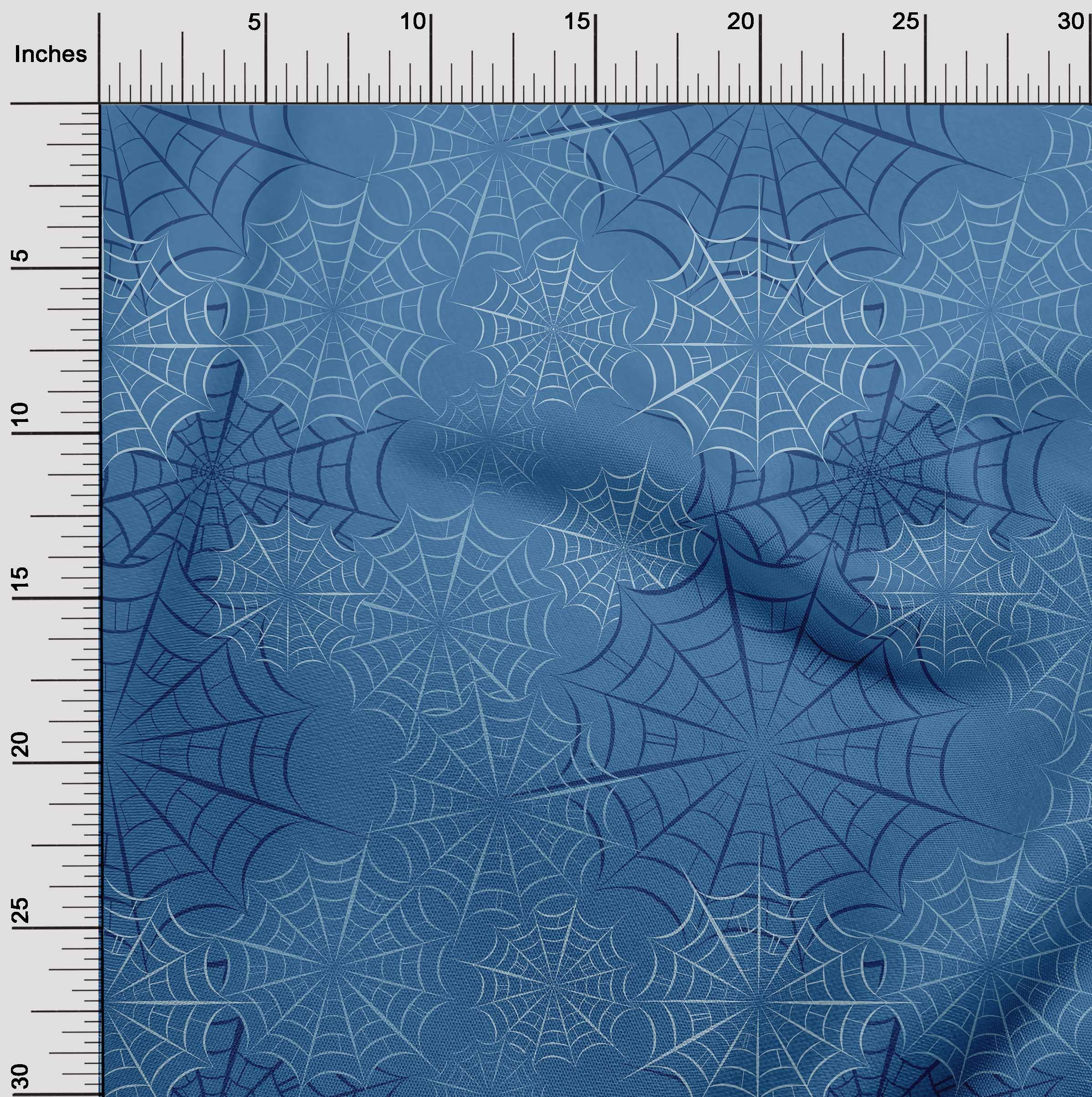 oneOone Polyester Spandex Blue Halloween Dress Fabric - 56 Inch Wide Printed Material for Costumes, Cosplay & DIY Projects | Perfect for Halloween Outfits, Party Dresses & Crafting