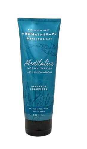 Bath and Body Works Aromatherapy Body Cream with Essential Oils - 8 oz Moisturizing Bergamot Cedarwood Scent for Stress Relief & Relaxation | Perfect for Spa Nights, Self-Care Routines & Gift Giving