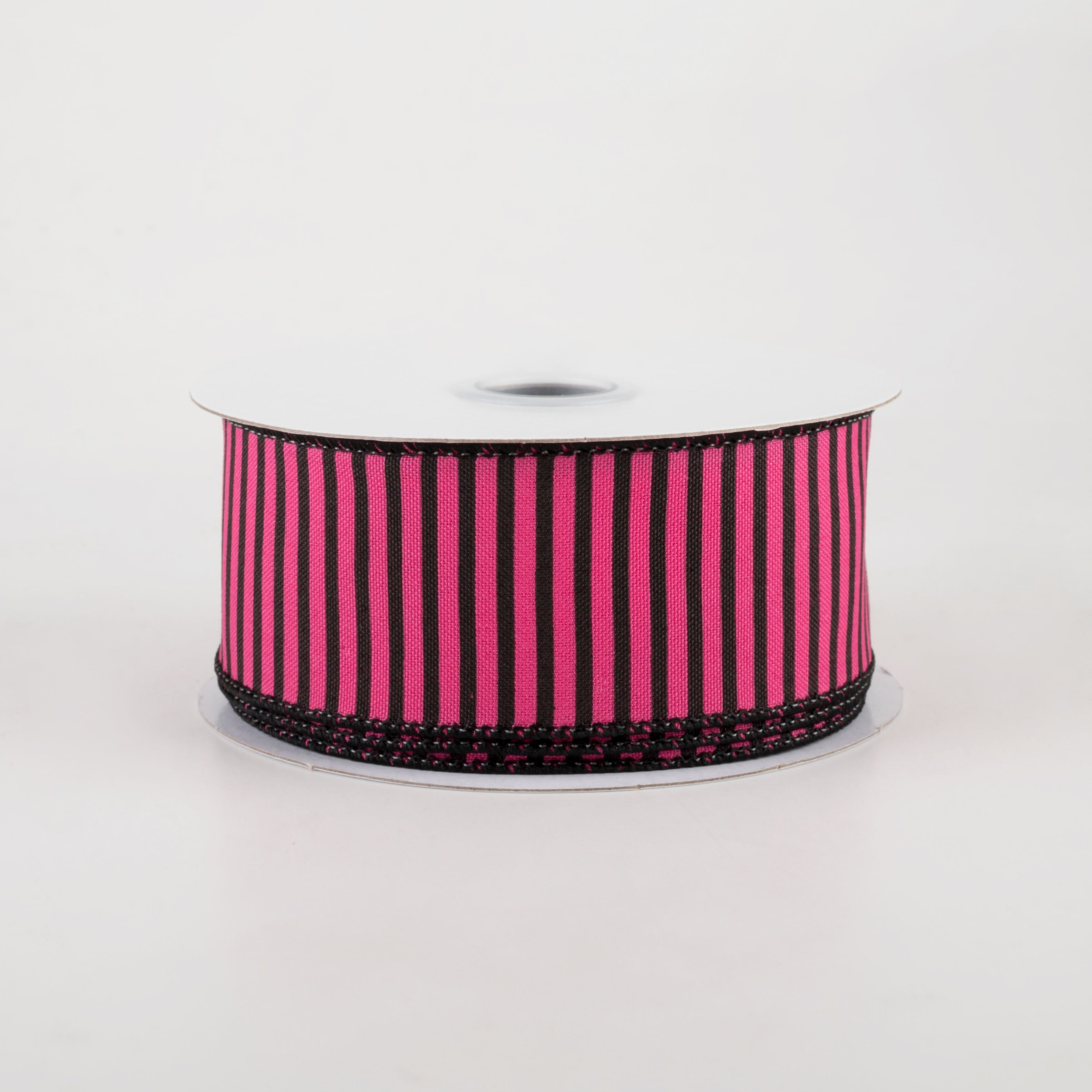 1.5 Inch Horizontal Thin Stripes Ribbon - Hot Pink & Black (10 Yards) for Gift Wrapping, DIY Crafts, Scrapbooking & Party Decorations